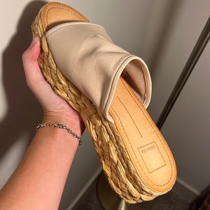 Dolce Vita Espadrille Slides (V-Pablos in Color Sand- Leather). Size 8.5. New.